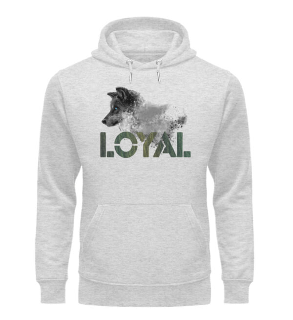 Loyal Wolf - Wood  - Unisex Organic Hoodie – Bild 2