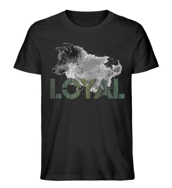Loyal Wolf - Wood  - Herren Premium Organic Shirt – Bild 3