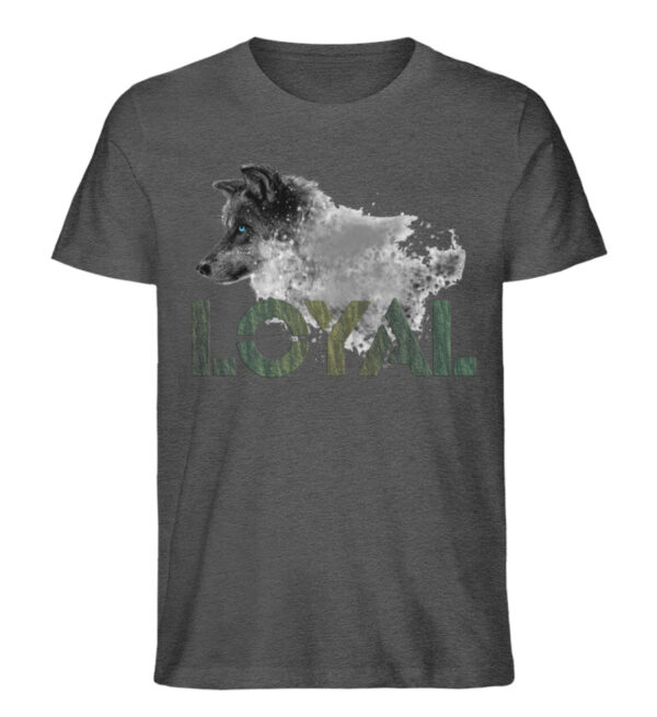 Loyal Wolf - Wood  - Herren Organic Melange Shirt – Bild 3