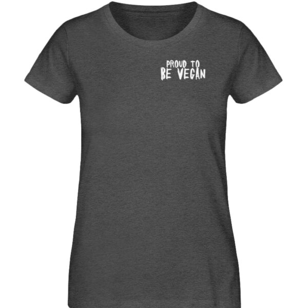 Proud to be Vegan - Damen Organic Melange Shirt-6898