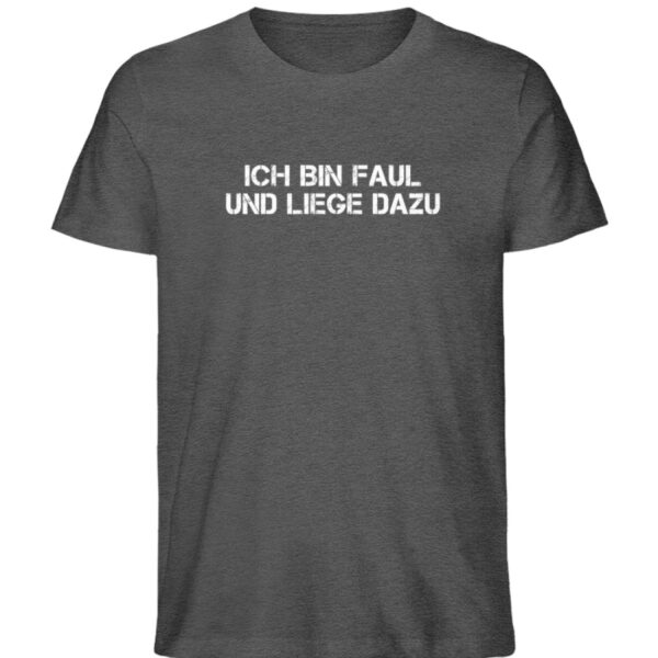 Ich bin faul und liege dazu - Herren Organic Melange Shirt-6898