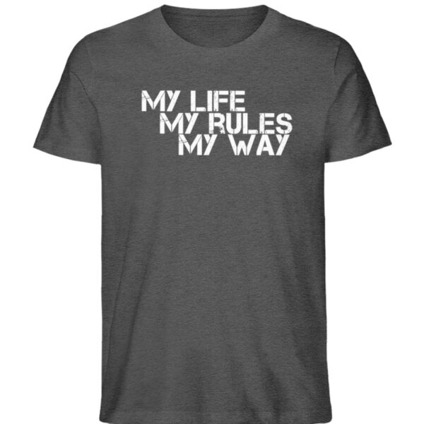 My Life, My Rules, My Way - Herren Organic Melange Shirt-6898