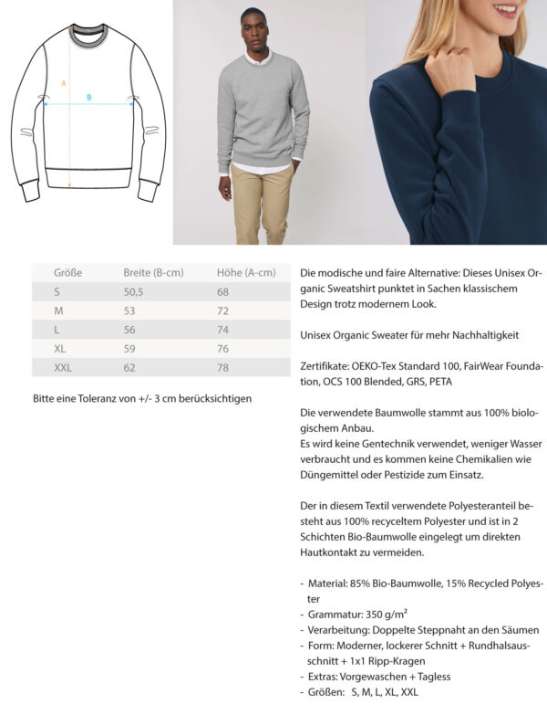 My Life, My Rules, My Way  - Unisex Organic Sweatshirt – Bild 3