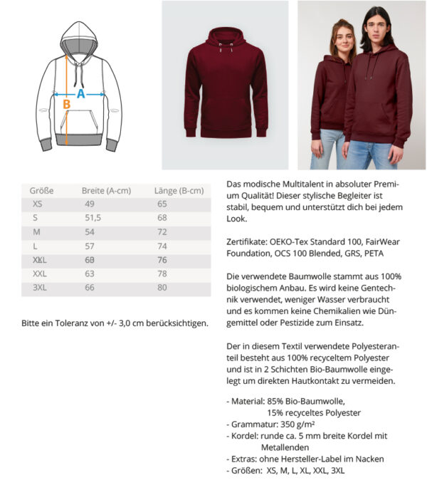 L(i)ebe  - Unisex Organic Hoodie – Bild 3