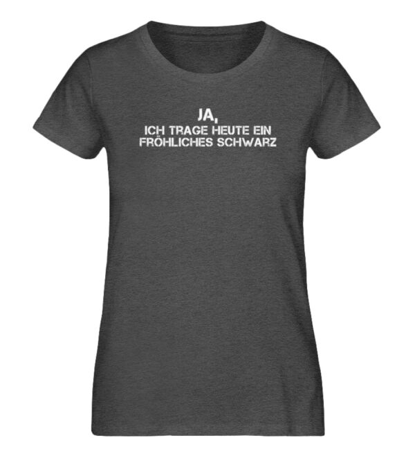 Fröhliches Schwarz - Damen Organic Melange Shirt-6898