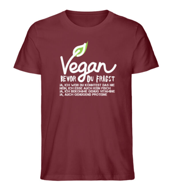Vegan - Bevor du fragst  - Herren Premium Organic Shirt – Bild 4